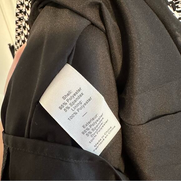 LIKELY Black White Houndstooth Long Sleeve Mini Dress 6 - Picture 10 of 14